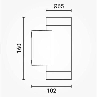 LED Wall Lamp, 2xGU10, Cylinder, Black 4