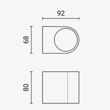 LED Wall Lamp, Black, Square, 1 Socket, Max 35W 2