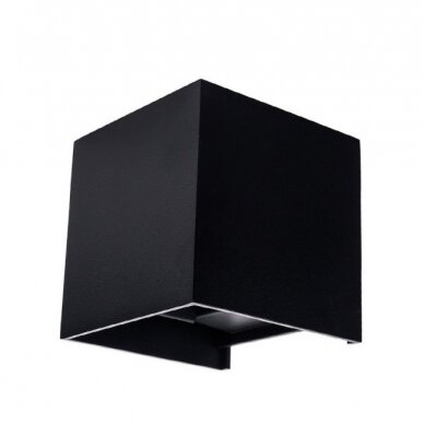 LED sieninis šviestuvas, juodas, kvadratinis, reguliuojamas spindulys, 6W, neutrali balta šviesa LED sieninis šviestuvas, juodas, kvadratinis, reguliuojamas spindulys, 6W, neutrali balta šviesa