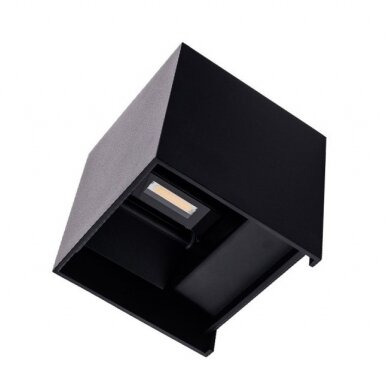 LED sieninis šviestuvas, juodas, kvadratinis, reguliuojamas spindulys, 6W, šilta balta šviesa 2