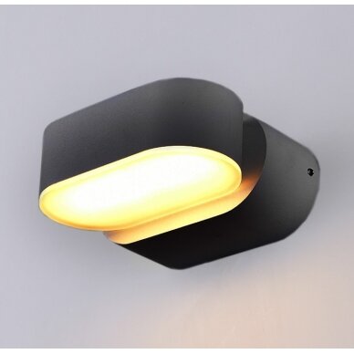 LED sieninis šviestuvas, juodas, pasukamas, 6W, šilta balta šviesa
