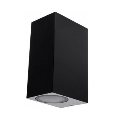 LED Wall Lamp, Black, Rectangular, 2 Sockets, Max 35W 1