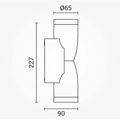 LED Wall Lamp, 2xGU10, Spindle, Black 4
