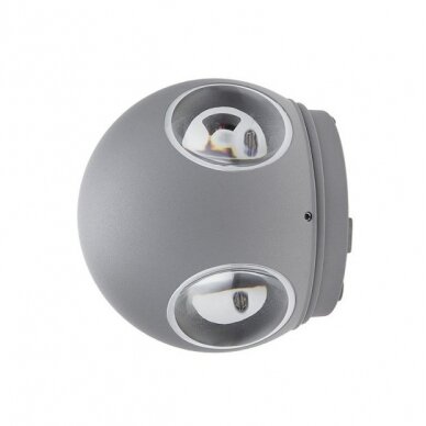 LED Wall Light, Grey, Round, 4 LEDs, 4W, Neutral Light 1