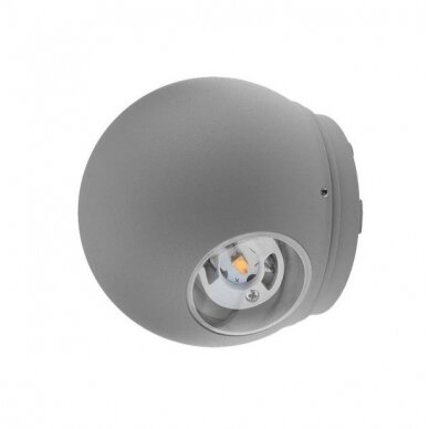 LED Wall Light, Grey, Round, 6W, Neutral Light