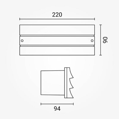 LED Wall Lamp, Grey, Waves 4