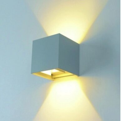 LED Wall Light, Grey, Square, Adjustable Beam, 6W, Neutral Light 4