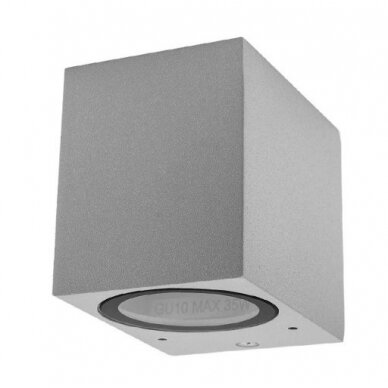LED Wall Lamp, Silver, Square, 1 Socket, Max 35W 1