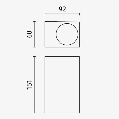 LED Wall Lamp, Silver, Rectangular, 2 Sockets, Max 35W 2