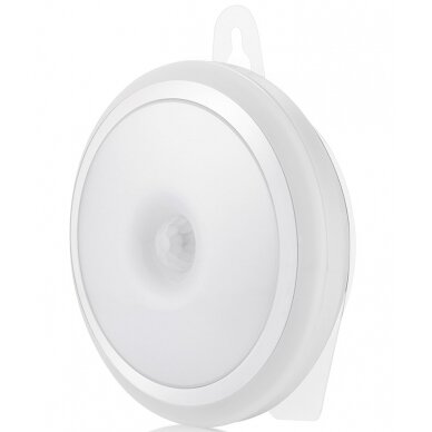 LED šviestuvas, 0.5W, PIR jutiklis, šilta balta šviesa