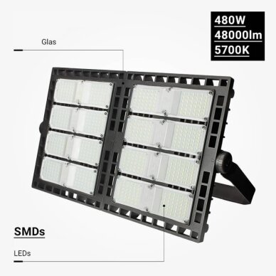 LED stadiono prožektorius, 480W, šalta balta šviesa 3