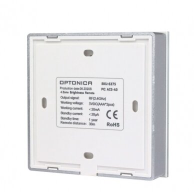 LED Single Colour Remote Control Wall Console, 4 Zones, White 1
