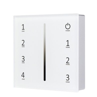LED Single Colour Remote Control Wall Console, 4 Zones, White