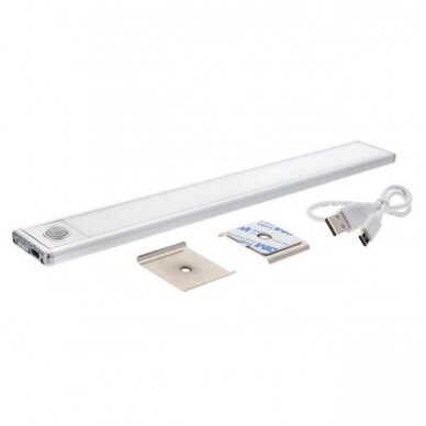 LED šviestuvas, 1.5W, PIR jutiklis, sidabrinis, šilta balta šviesa 2