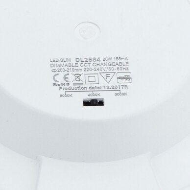 LED šviestuvas, 20W, plonas, temdomas, CCT 3000K-6000K 1