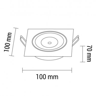 LED Downlight, Square, Build-In, Inox, 8W, Warm Light 2