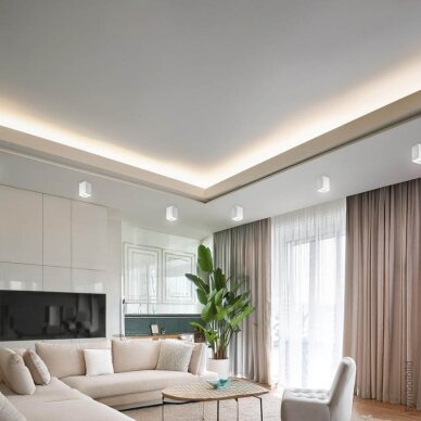 LED taškinis šviestuvas, 10W, kvadratinis, plastikinis, baltas 4