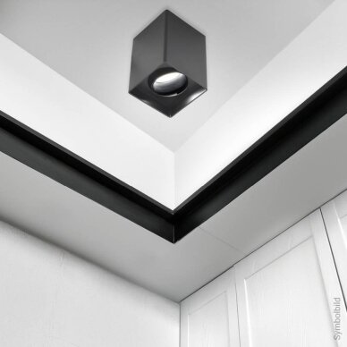 LED Spotlight Fixture, 10W, Square, Plastic, Black 3
