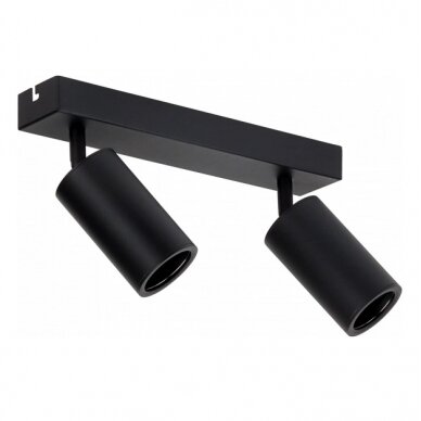 LED Spotlight Fixture, Two Heads, Black 1