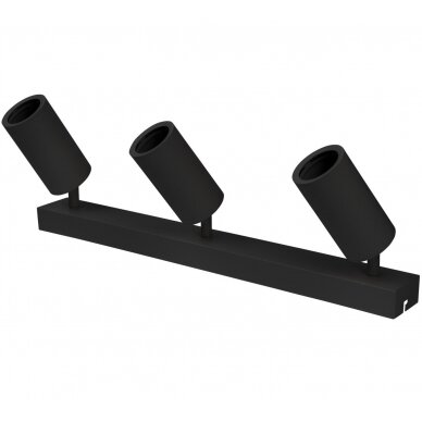 LED Spotlight Fixture, Three Heads, Black