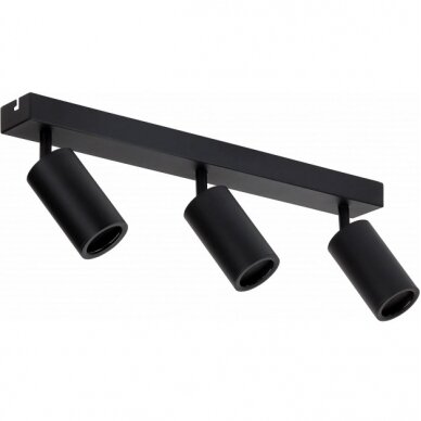 LED Spotlight Fixture, Three Heads, Black 1