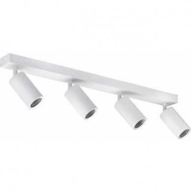 LED Spotlight Fixture, Four Heads, White 1