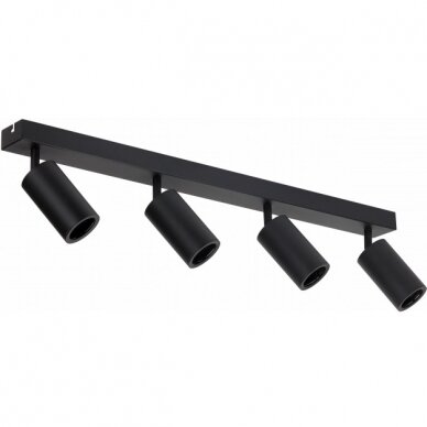 LED Spotlight Fixture, Four Heads, Black 1