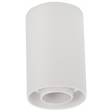 LED Spotlight Fixture, Round, Plastic, White