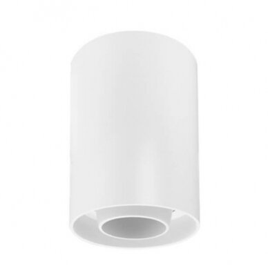 LED Spotlight Fixture, Round, Plastic, White 1