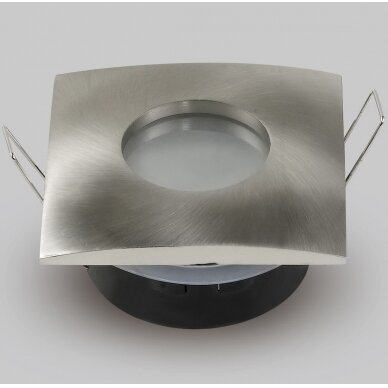 LED Spotlight Fixture, IP65, Square, Satin Nickel, Round