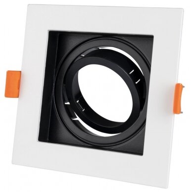 LED Spotlight Fixture, Square, White/Black, Square 1