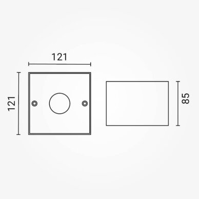 LED Spotlight Fixture, Square, Black 4