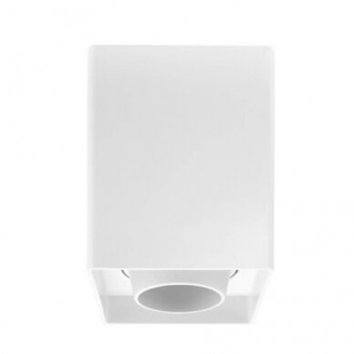 LED Spotlight Fixture, Square, Plastic, White 1