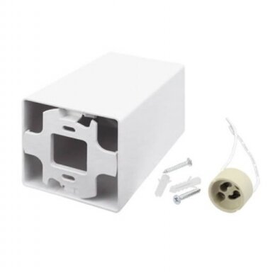 LED Spotlight Fixture, Square, Plastic, White 2