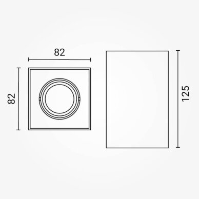 LED Spotlight Fixture, Square, Plastic, White 5
