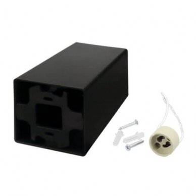 LED taškinis šviestuvas, kvadratinis, plastikinis, juodas 2