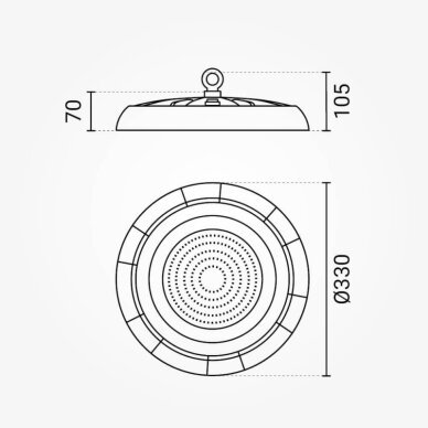 LED Ufo High Bay Light, 90°, 100Lm/W, 150W, White Light 3