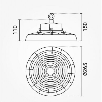 LED Ufo High Bay Light, 90°, 150Lm/W, 100W, White Light 3