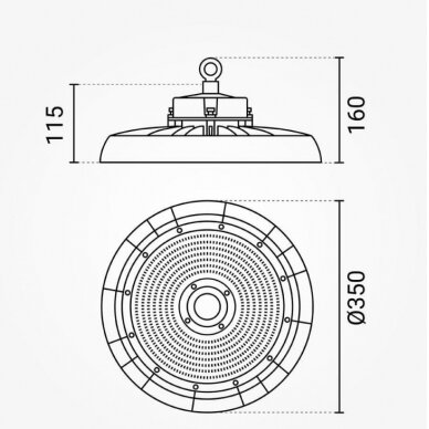 LED Ufo aukštuminis šviestuvas, 90°, 150Lm/W, 200W, šalta balta šviesa 3