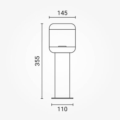 LED Lawn Lamp, E27, IP54, 35cm 2