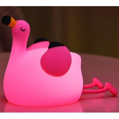 LED žaislinis šviestuvas, 2W, flamingas, įkraunamas, šilta balta šviesa 1