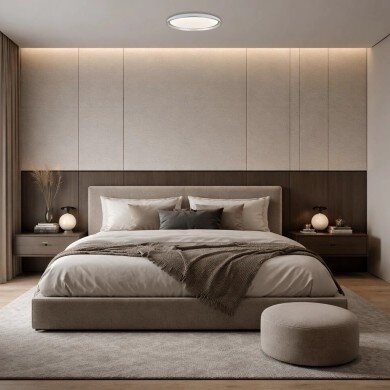 LED Ceiling Light, 20W, Silver, Memory, Remote Control, 3CCT 1