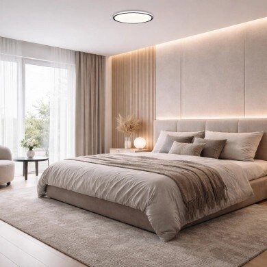 LED lubų šviestuvas, 36W, apvalus, juodas/baltas, atmintis, nuotolinis valdymas, CCT šviesa 1