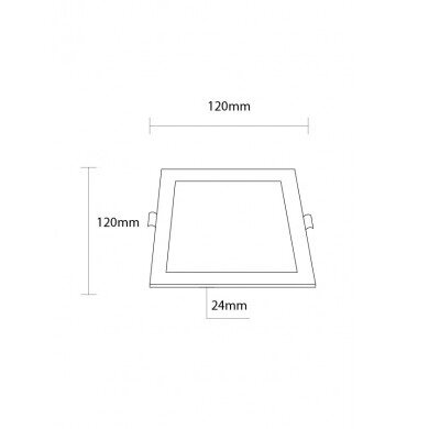 LED mini panelė, plona, foninė, kvadratinė, 6W, šilta balta šviesa 1 LED mini panelė, plona, foninė, kvadratinė, 6W, šilta balta šviesa 1