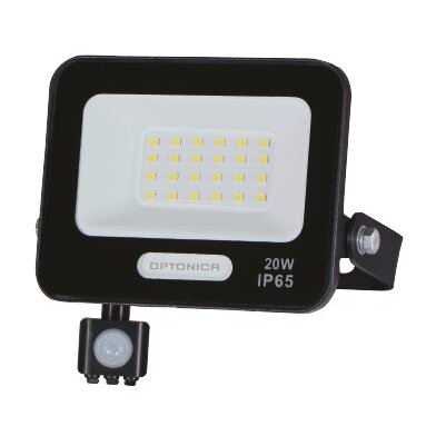 LED prožektorius, juodas, PIR jutiklis, 20W, 120°, neutrali balta šviesa LED prožektorius, juodas, PIR jutiklis, 20W, 120°, neutrali balta šviesa