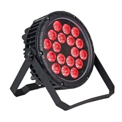 LED PAR prožektorius, 18x10W, 180W, RGBW, plokščias, vandeniui atsparus, 4in1