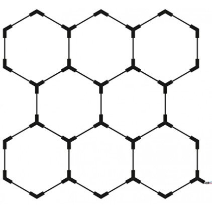 LED korys (hexagon), 8HEX, 280W, šalta balta šviesa