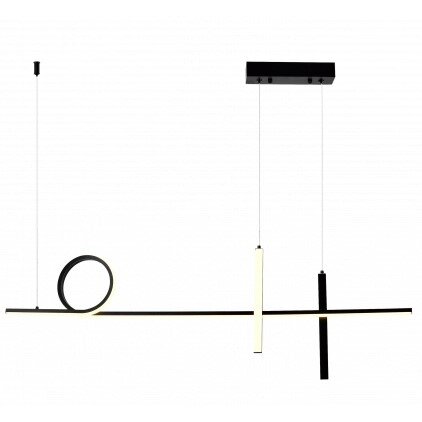 LED Pendant Lamp, 24W, Black/White, Warm Light