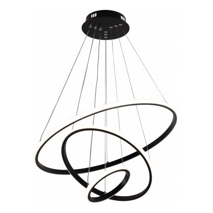LED Pendant Lamp, 78W, Black, Dimmable, Remote Control, CCT 1