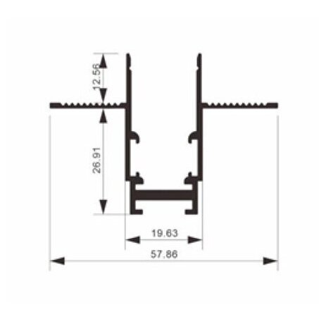 LED Magnetic Track System R15B, width 1.9cm, Built-In, Black, length 2m 4
